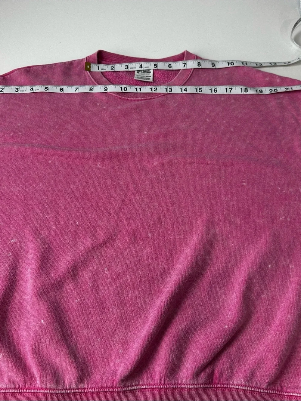 PINK Victoria's Secret Washed Pink Worn Look Oversized Crewneck Sweatshirt XS